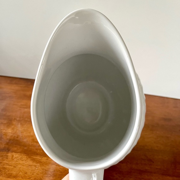 Vintage Corning-ware Tableware French White Ribbed Pitcher, Farmhouse - Picture 5 of 8